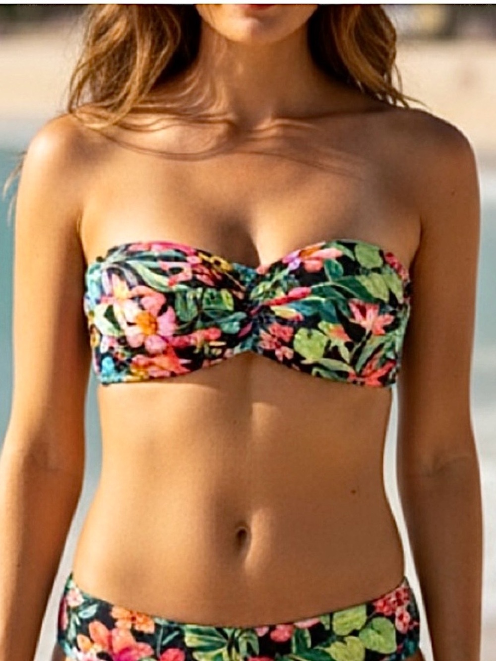 Tommy Bahama Fleur De Flora Twist Bandeau Bikini Top